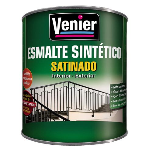 Esmalte Sintético 3P Interior/Exterior Negro Satinado x 0,5Lt Venier