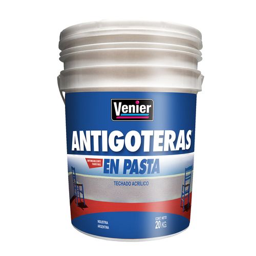 Impermeabilizante Antigoteras En Pasta Techado Acrílico Venier Blanco X 20 K