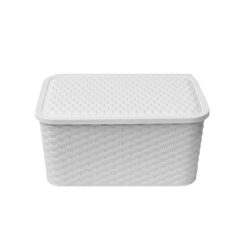 Caja Organizadora Ratan Con Tapa Blanca 15 L Star Company