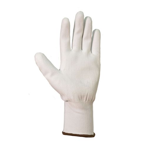 Guante Sin Costura Pu Blanco T7 DP