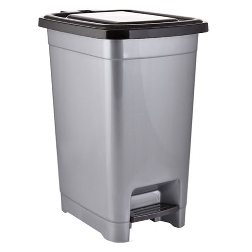 Cesto de basura Pedal gris 40 litros Cotidiana