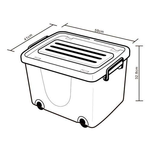 Caja Promocional 57 litros Ruedas gris