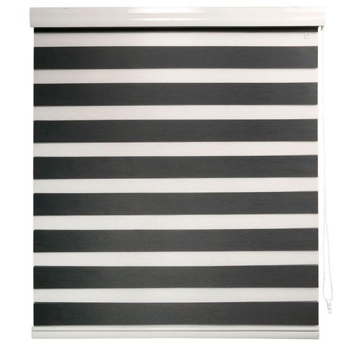 Cortina Roller Zebra Gris Oscuro 160X165 Cm Cotidiana