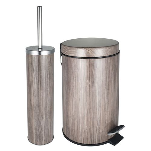 Set basurero 4.5 litros + escobilla WC metal vintage