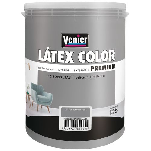 Latex Interior/Exterior Premium Gris Piedra 5 L Venier