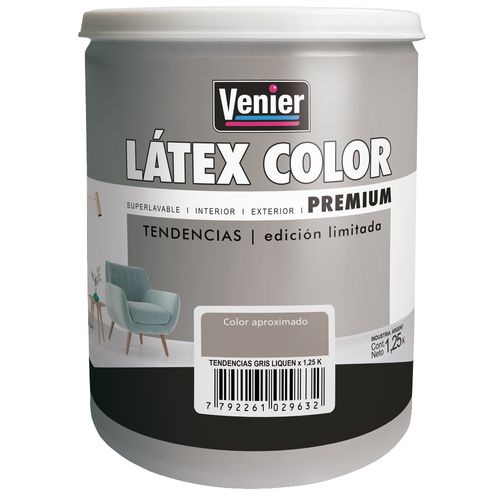 Latex Interior/Exterior Premium Gris Liquen 1.25 L Venier