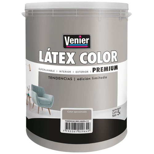 Latex Interior/Exterior Premium Gris Liquen 5 L Venier