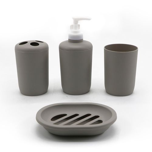 set x4 accesorios baño gris