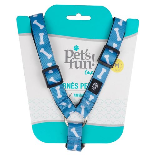 Arnes Para Perros Pet's Fun Poliester Talla M Huesitos