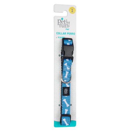 Collar Para Perros Pet's Fun Poliester Talla S Huesitos