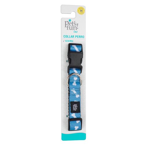 Collar Para Perros Pet's Fun Poliester Talla M Huesitos