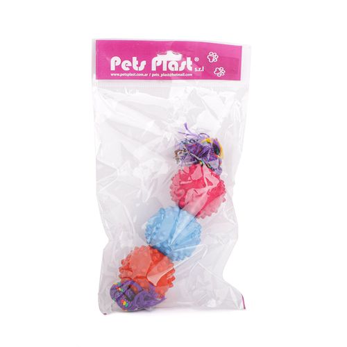 Pelotas Puas Goma Pet's Plast x3 Soga 8Mm x 43Cm