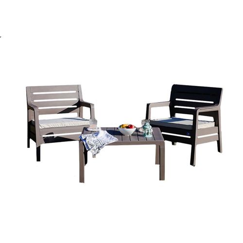 Set Living Plástico París 2P Marrón Voss2000