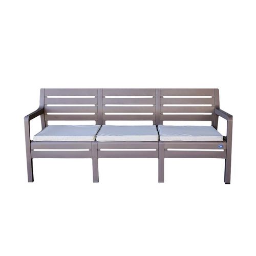 Sillón Plástico Triple París Grafito Gris Voss2000