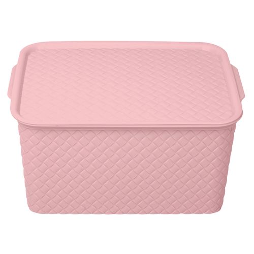 caja plastica c-tapa quilt 4.5lt rosa