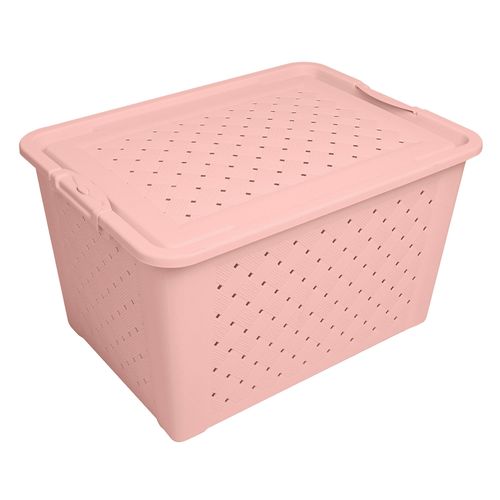 caja plas calada con cierre 25l rosa