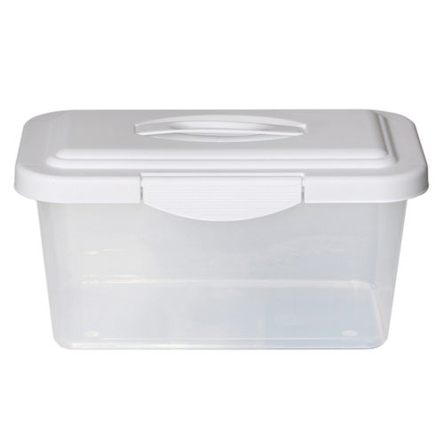 caja plastica 6l traslucida tapa blanca