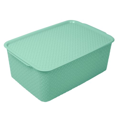 caja plastica c-tapa quilt 15lt salvia