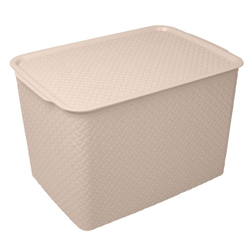 caja plastica c-tapa quilt 22lt taupe