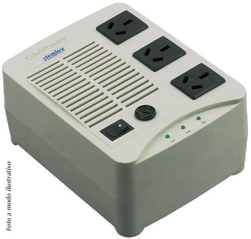 Estabilizador De Tensión 220 V 500 Va Con 3 Tomas Atomlux