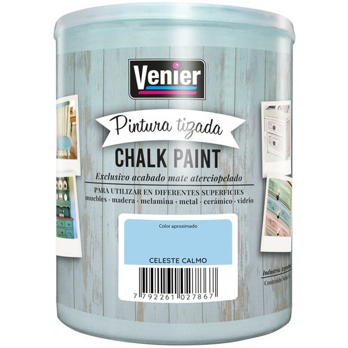 Pintura Tizada Chalk Paint Celeste Calmo 1Lt Venier