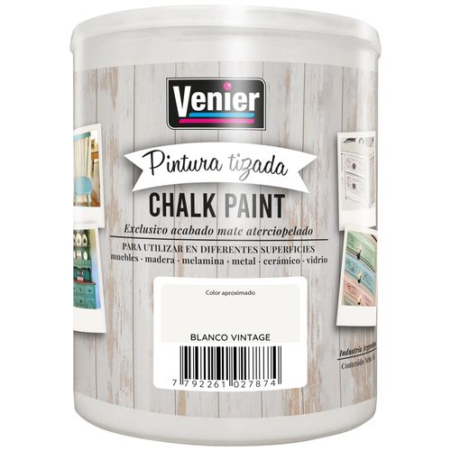 Pintura Tizada Chalk Paint Blanco Vintage 1Lt Venier