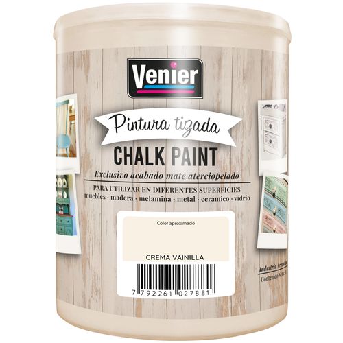 Pintura Tizada Chalk Paint Crema Vainilla 1 L Venier