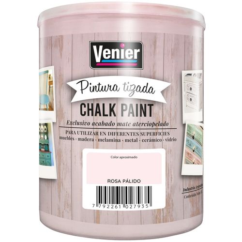 Pintura Tizada Chalk Paint Rosa Palido 1 L Venier