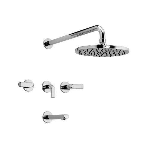 Griferia Baño Completo Juego Lever Ducha 20x20 Cuadrado P