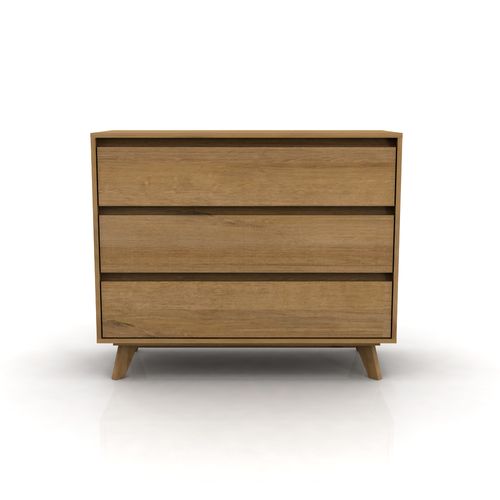 Cómoda 3 Cajones 100x43x83Cm Natural/Roble Miel Muebles Gacela