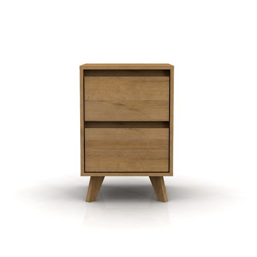 Mesa de Luz 40x40x60Cm Melamina Natural Muebles Gacela