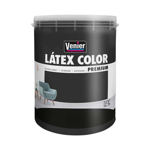 Látex Interior Exterior Venier Negro Elegante 5 Kg Premium