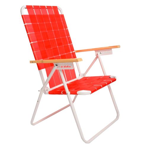 Sillon Plegable Trenzada Alto 5 Posiciones Caño Descansar