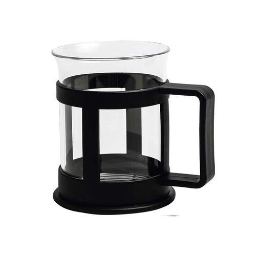 Taza Vidrio Plus Gourmet Con Base Negra