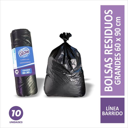 bolsa rollo 60x90cm 10u negra glow