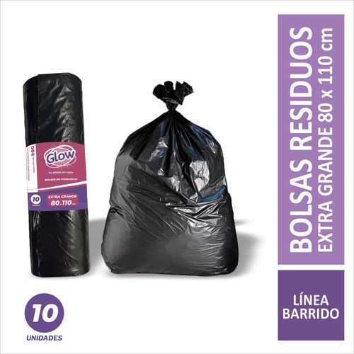 bolsa rollo 80x110cm 10u negra glow