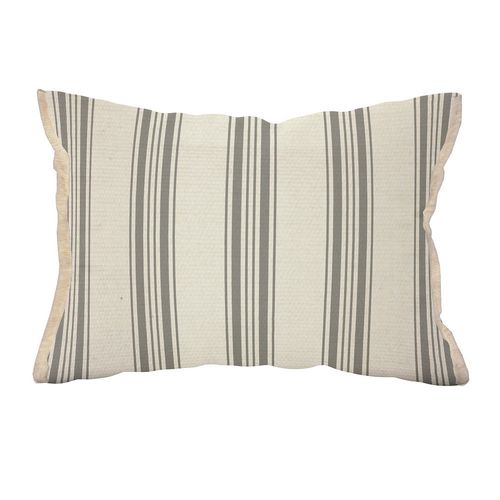 Almohadon Rustic 60X40 Cm Raya Verti Gris Vh Fabrics