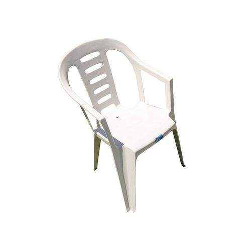 Silla Plastica Con Apoya Brazos Blanca Nr Voss 2000