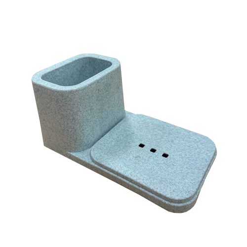 Jabonera Con Organizador Plastico Gris Buply