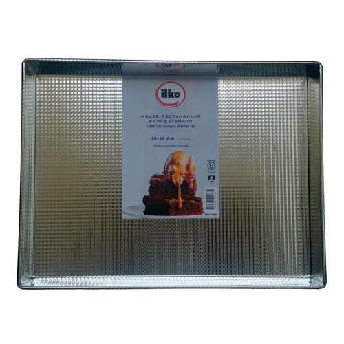 Molde Rectangular Bajo 39X29 Cm Estañado