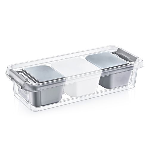 Caja org plastica 1.5l 3 cestos int tt