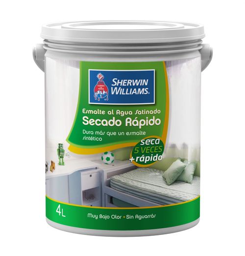 Esmalte Satin Al Agua Blanco 4Lt Sherwin Williams