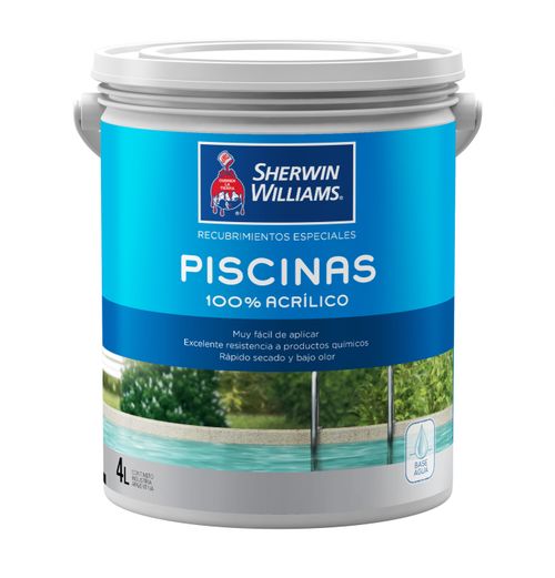 Pintura Piscinas Acrilico Azul Mediterraneo 4L Sherwin