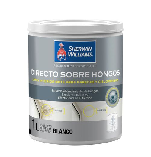 Látex Interior Directo Sobre Hongos 1Lts Sherwin Williams