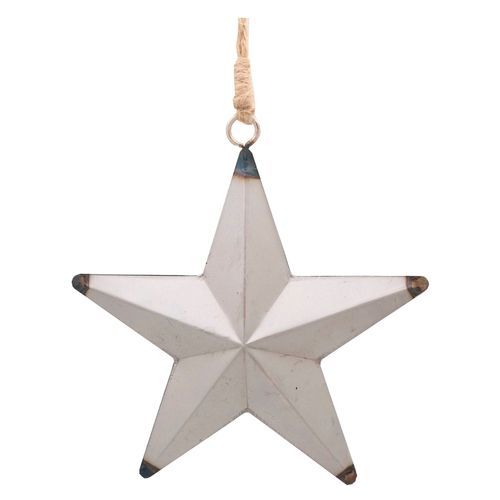 Colgante De Árbol Estrella Rústica Gris 10.5 Cm  Cotidiana