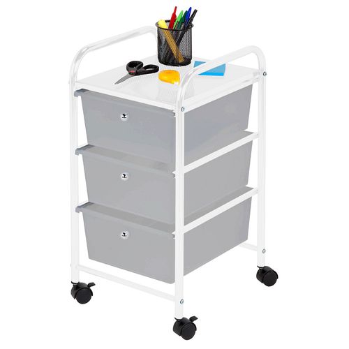 Carro Organizador Plástico 3 Niveles 31x38x65 Cm Cotidiana