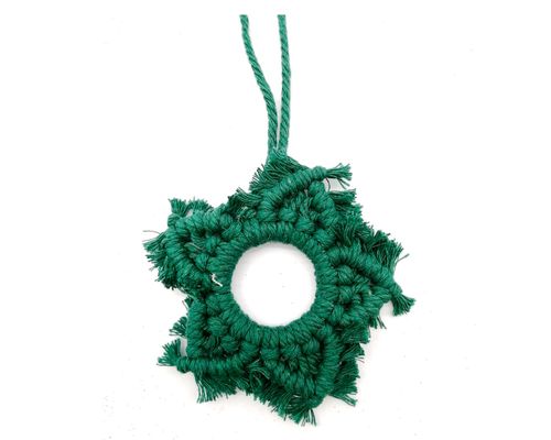 Colgante Estrella macramé verde Cotidiana