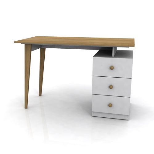 Escritorio Gacela Escandinavo 120X60X75 Roble/Blanco Gacela