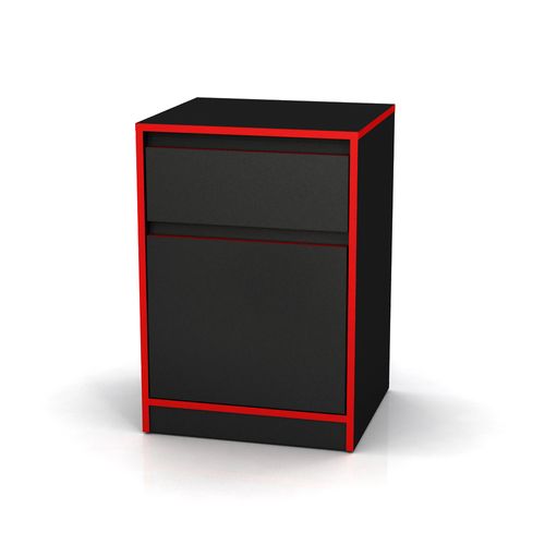 Cajonera Gamer 2C 1P Gacela 45X38X65 Cm Negro/Rojo Gacela