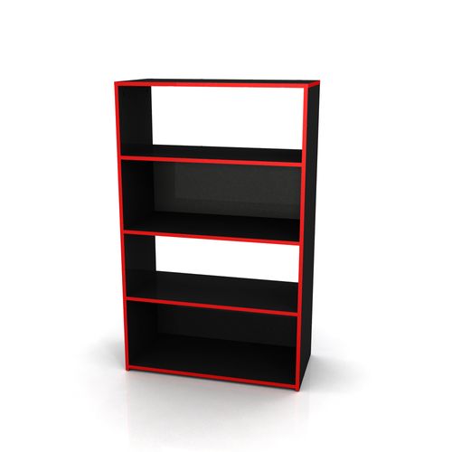 Biblioteca Gamer Con Estante 75X36X120 Negro/Rojo Gacela